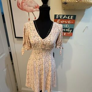 As U Wish Cream Pink Fit and Flare Mini Dress